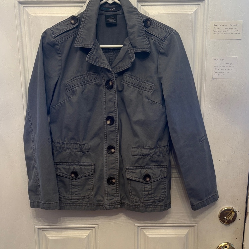 French Cuff Light Gray Cotton Shirt